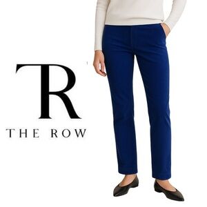 The Row Low Rise Deep Cobalt Blue Lightweight Corduroy Comfy Straight Leg 8 EUC